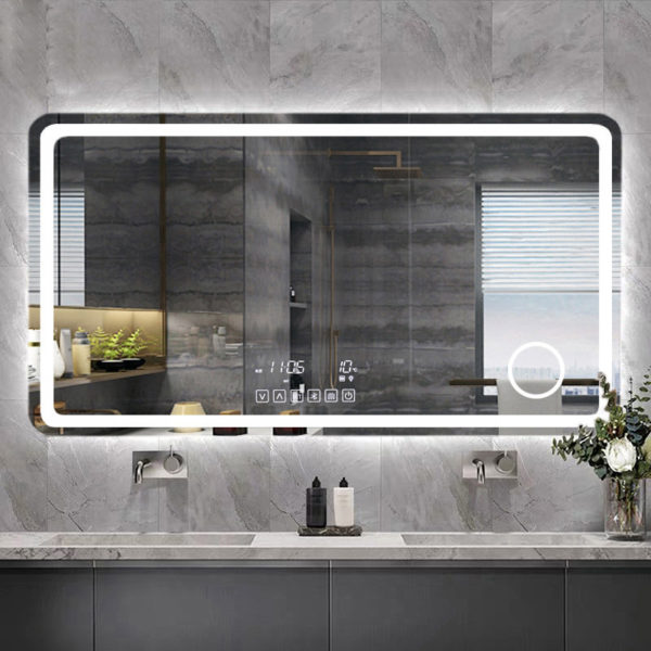 Modern Style Rectangular Time display Mirror Bathroom Smart Mirror