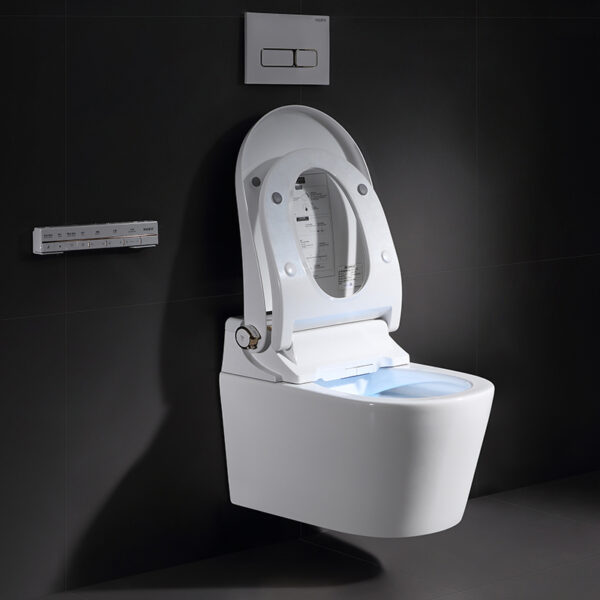 Wall-mounted automatic flushing smart toilet