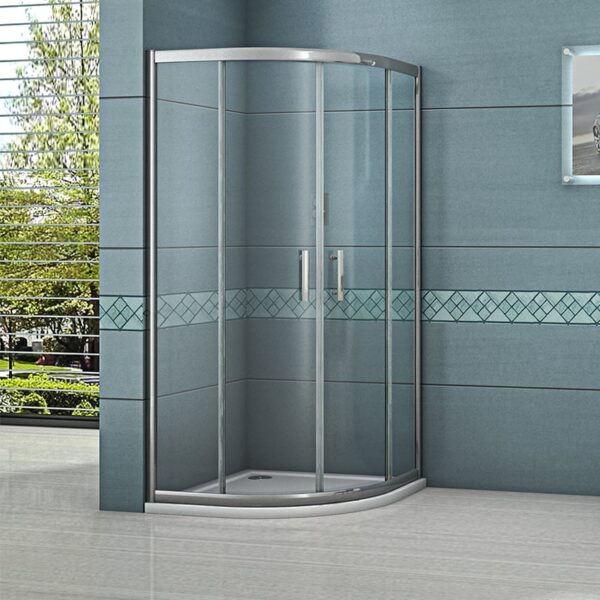Corner glass shower door