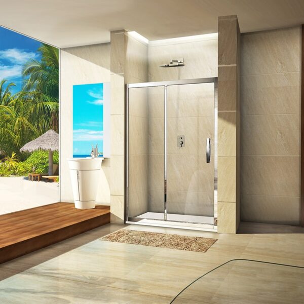 luxury simple bathroom tempered glass shower door